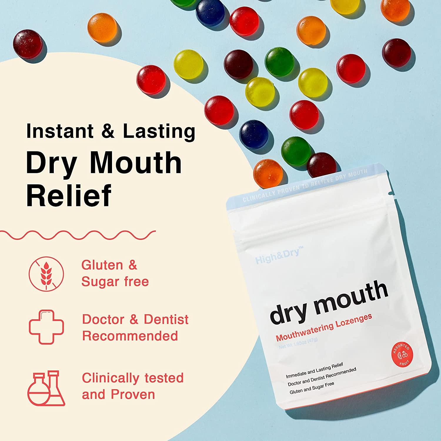 High&Dry Dry Mouth Lozenges, Helps Stimulate Salivary Flow, Targets