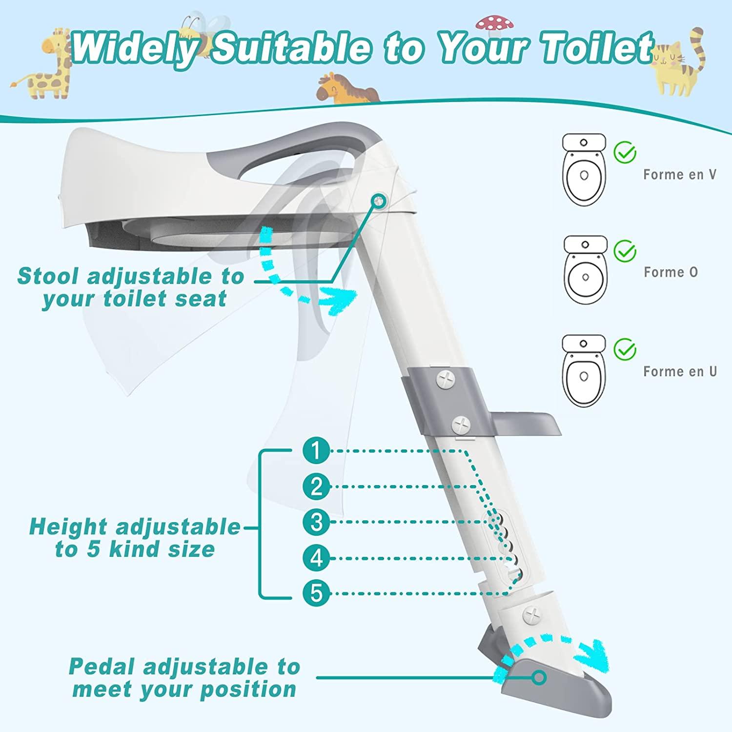 Ronipic Potty Training Seat with AntiSlip Step Ladder, Toddler Toilet