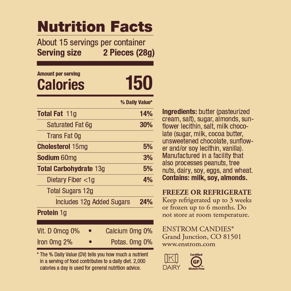 Enstrom Milk Chocolate Almond Toffee Petites 15oz box Bitesize