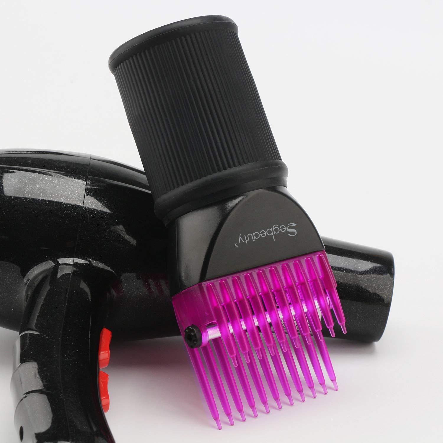 Blow Dryer Comb Attachment, Segbeauty Hair Dryer Blower Concentrator Nozzle   Brush Attachments, Hairdressing Styling Salon Tool Pic for  Fine, Wavy, Curly, Natural Hair Purple