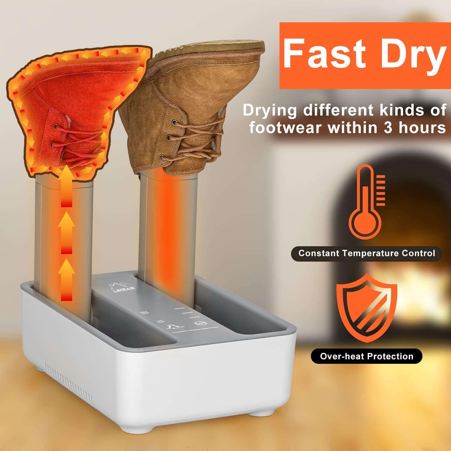 LAVIEAIR Boot Dryer, Shoe Dryer and Deodorizer with Timer for Drying