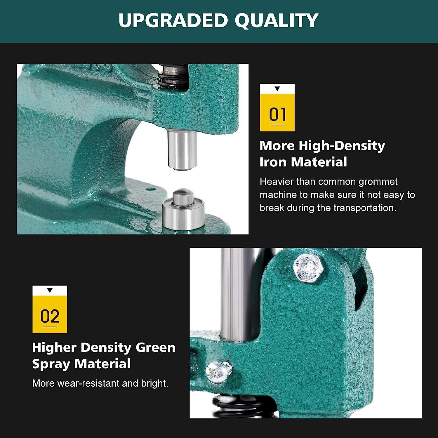 Hand Press Grommet Machine Kit With 3 Dies & 1500 Grommets - #0/#2/#4 Sizes