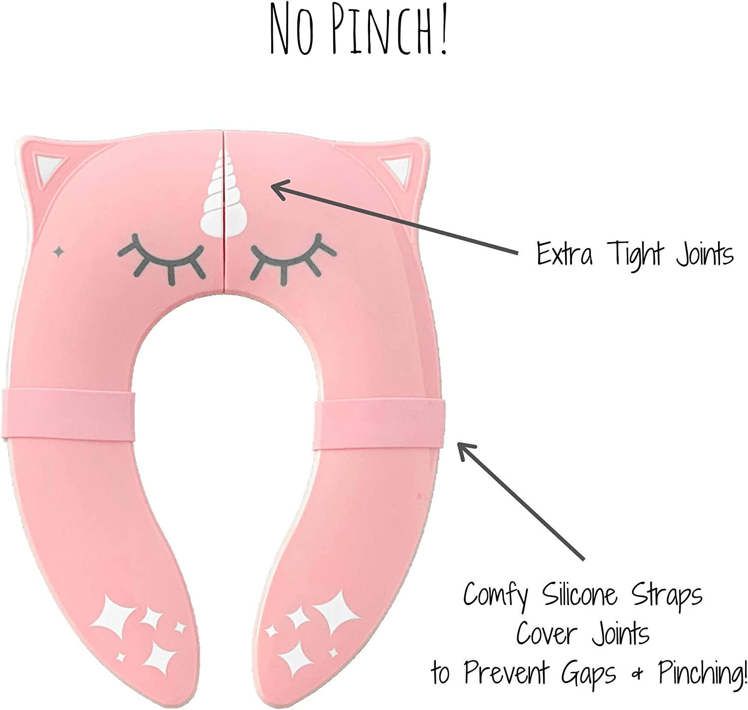 Hippypotamus Travel Potty Seat for Toddler Pink Unicorn Folding Potty Training Seat