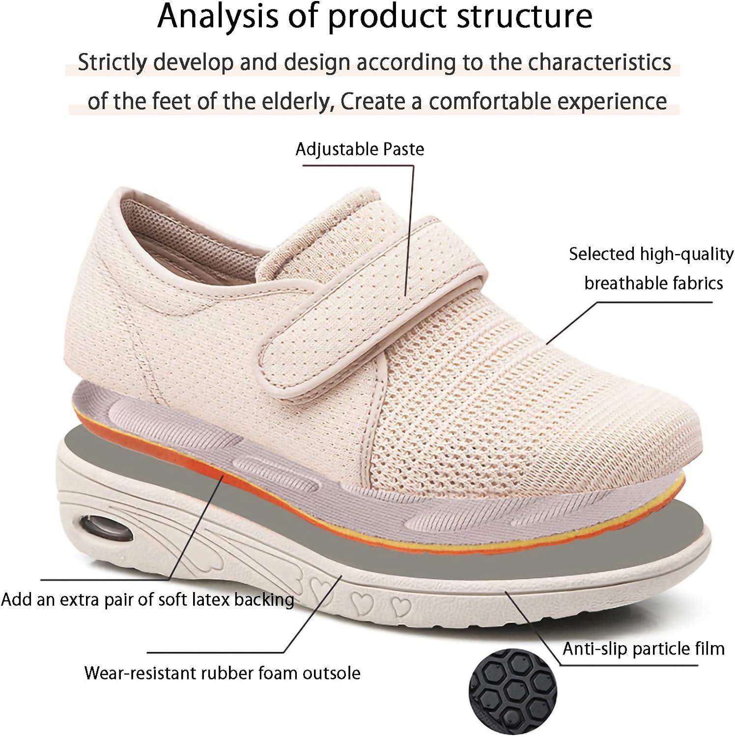 TDHLW Diabetic Shoes for Women Men Orthopedic Air Cushion Slip