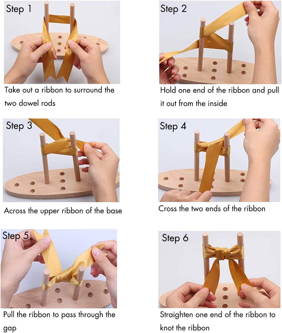 Bow Maker for Ribbon for Wreaths 3-in-1 Multipurpose Oval Wooden Bow Maker  Tool for Creating Christmas Bows Gift Bows Holiday Wreaths Hair Bows  Various Crafts
