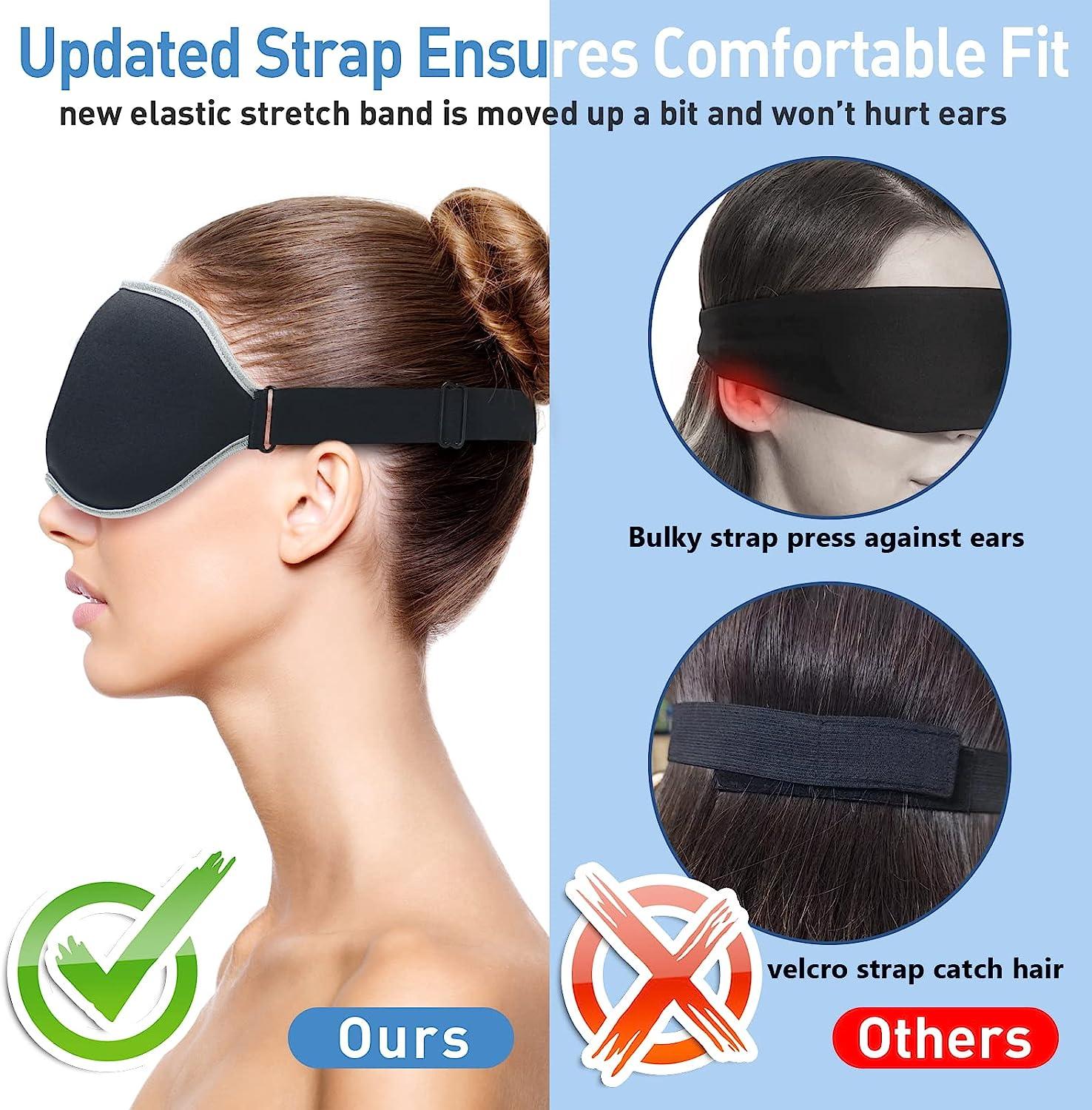 MZOO Luxury Sleep Mask for Back and Side Sleeper, 100 Block Out Light