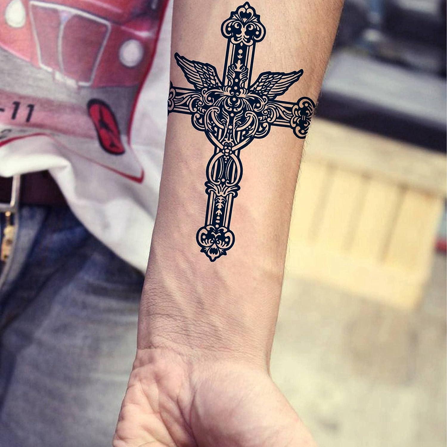Cross and Beads - Cross and Beads Temporary Tattoos | Momentary Ink