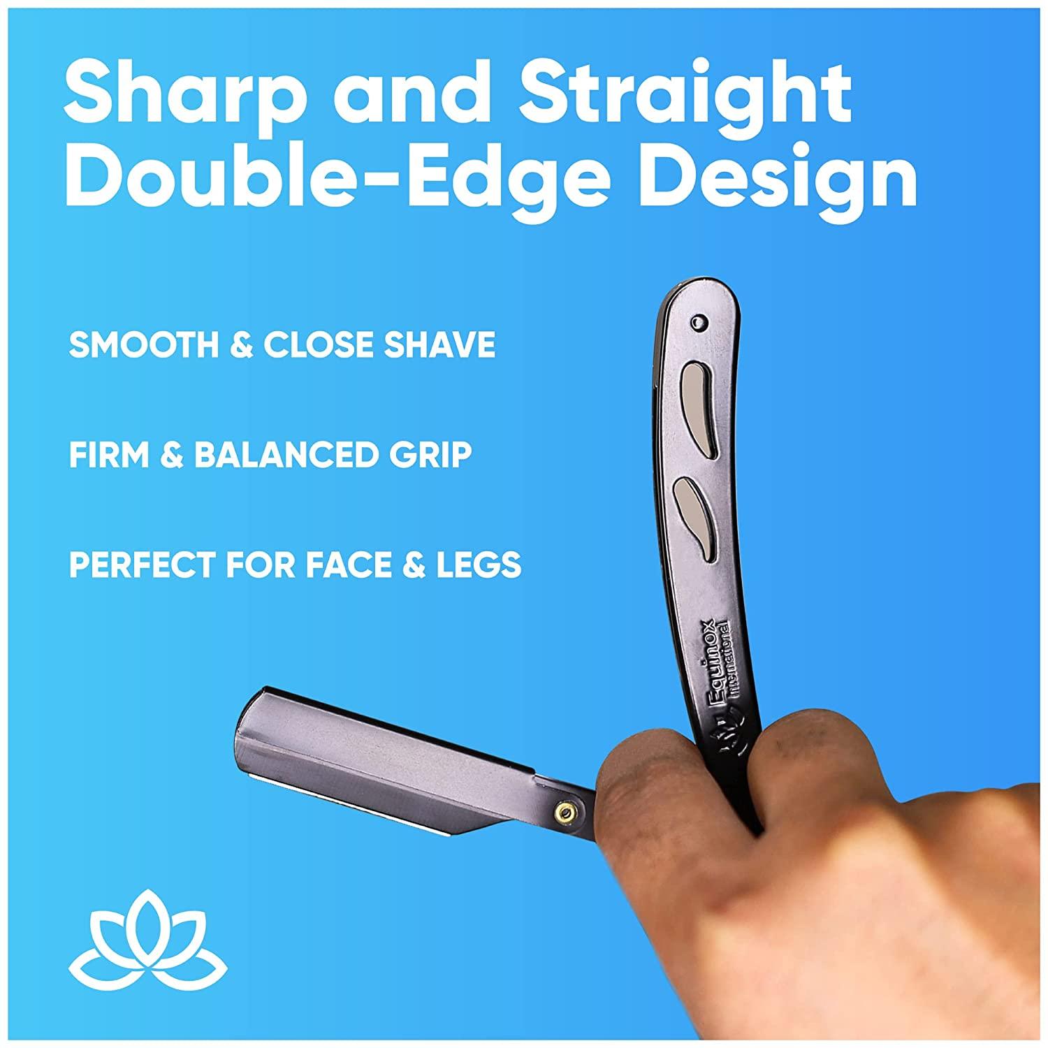 Equinox Professional Straight Edge Razor with 100 Single Derby Blades