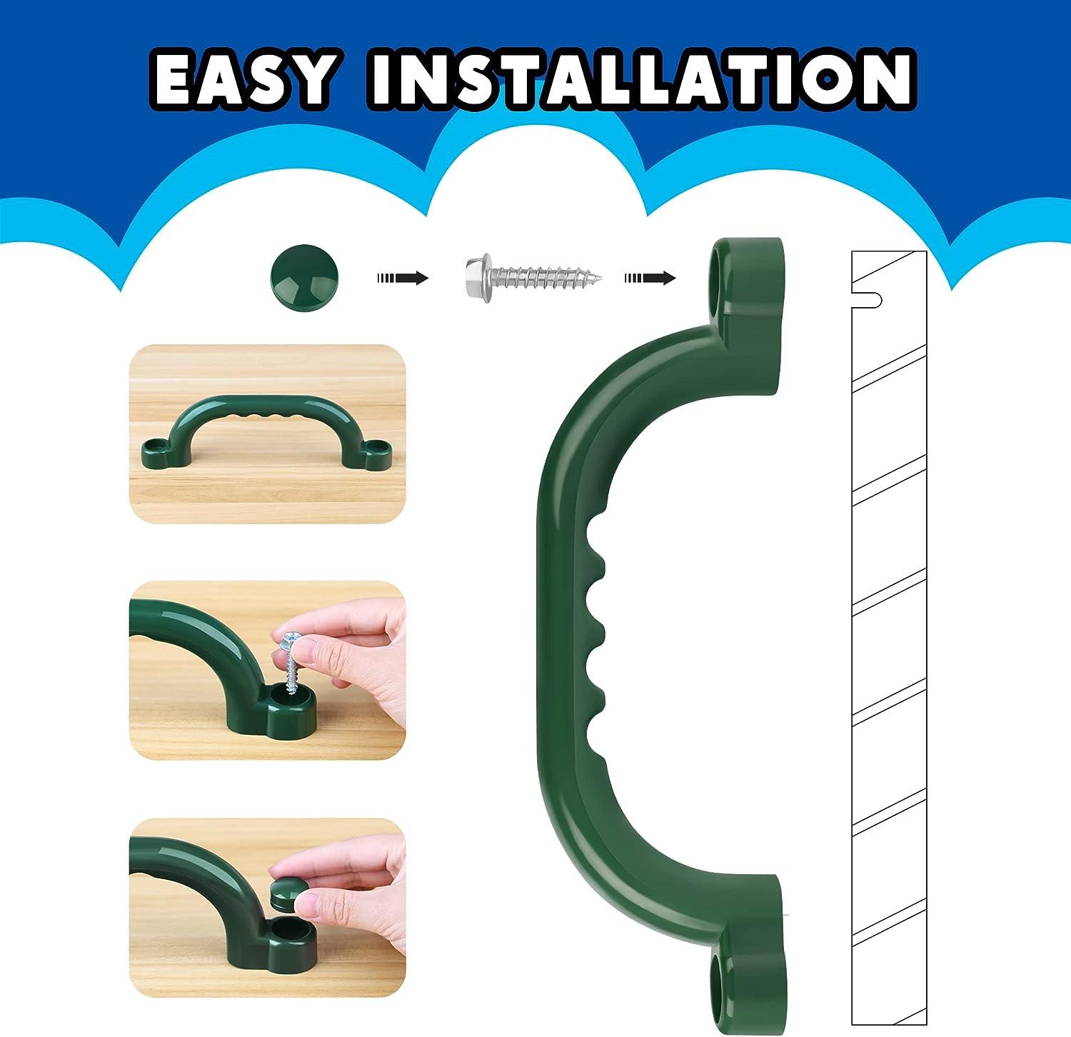 TURFEE 8 Pack Playground Safety Handles Set Swing Set Kids Safety Hand