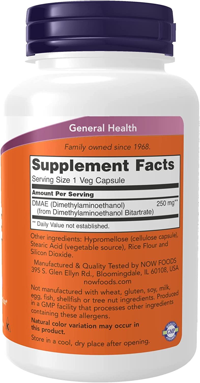 Now Foods DMAE 250 mg 100 Veg Capsules