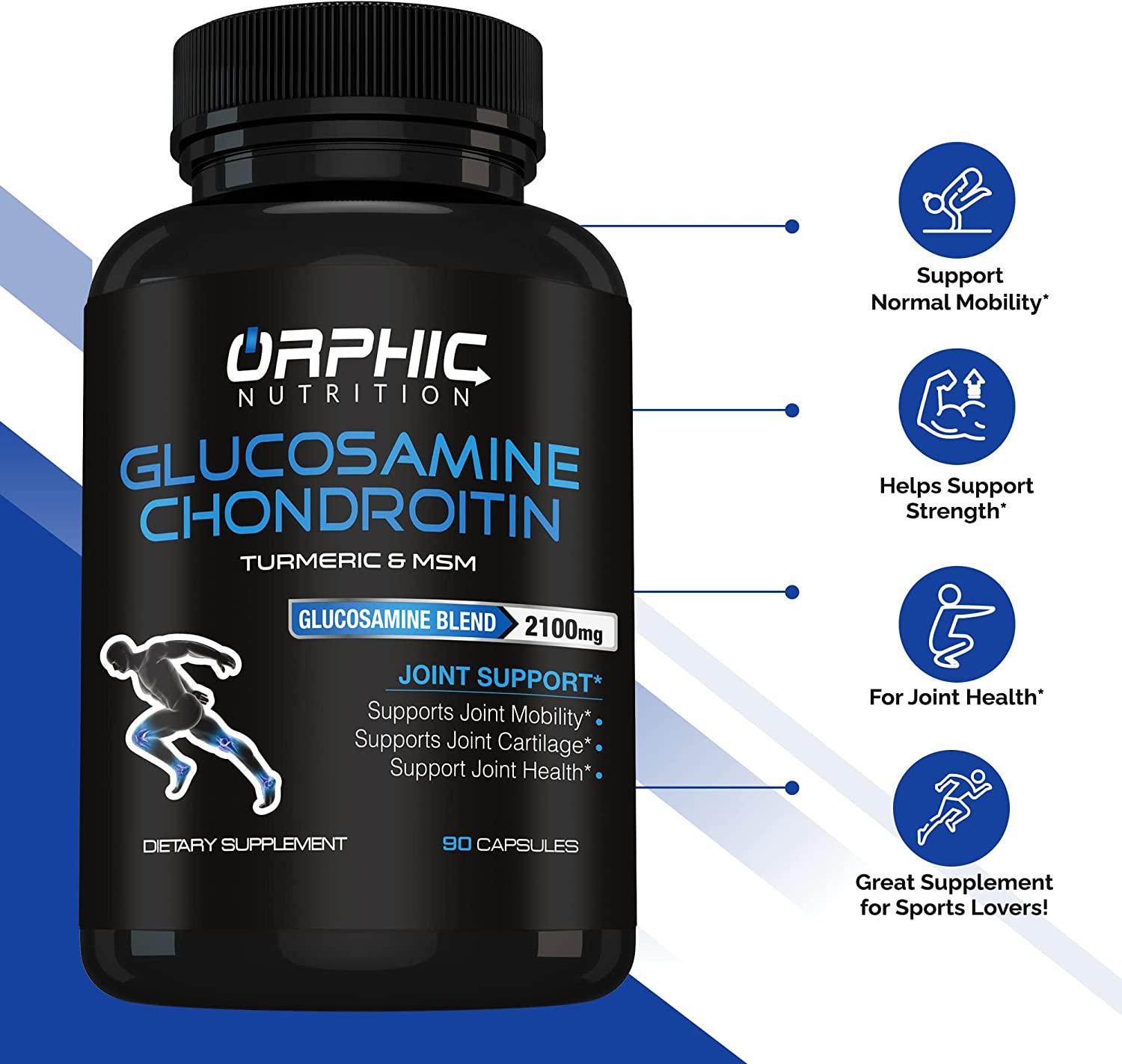 Glucosamine Chondroitin 2100MG with Turmeric & MSM Supplements for