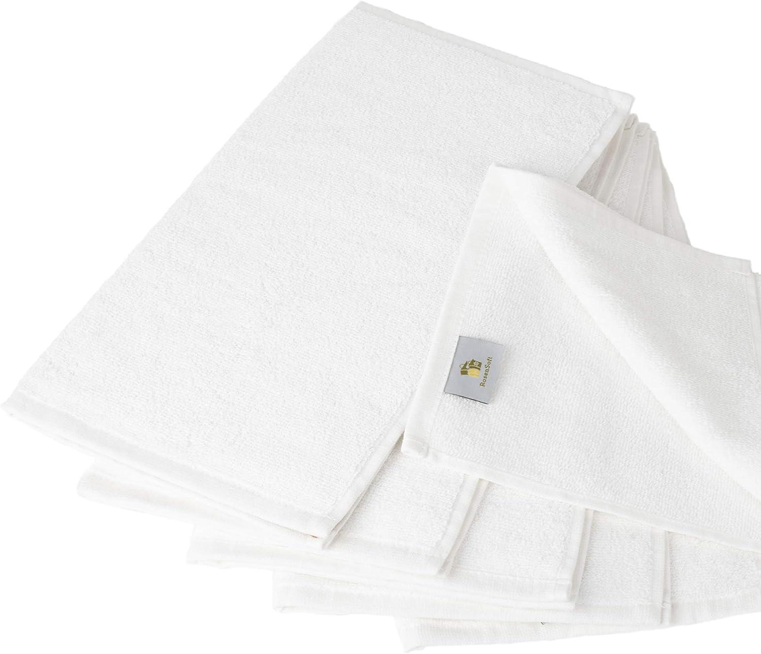 RosenSoft Oversized Wash Clothes-16x14 in Extra Large Wash Cloths for Body  and Face Hand Gym Spa- Fingertip Towels for Bathroom Bath Towel Set 100%  Turkish Cotton Thick and Absorbent (White 6) White