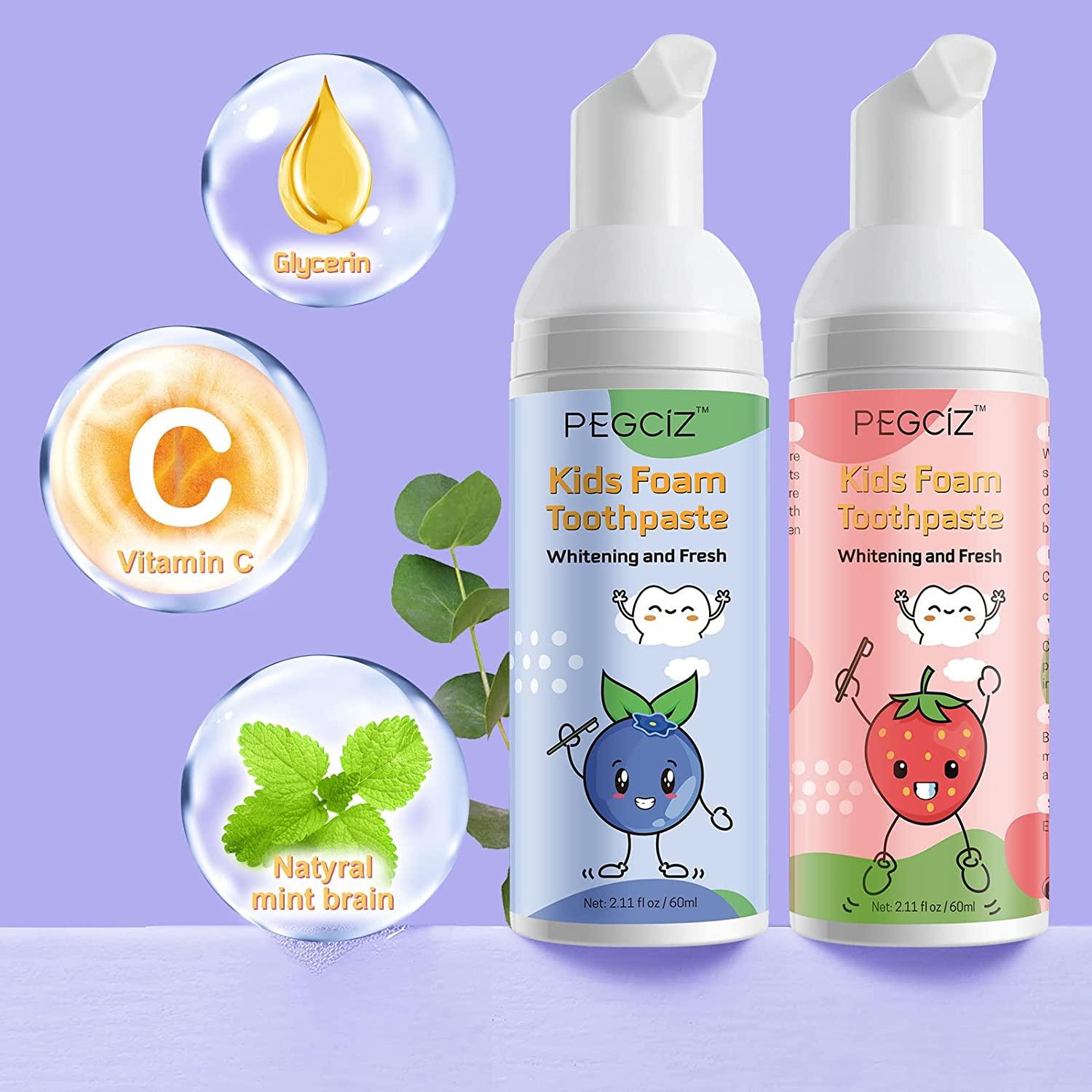 Kids Foam Toothpaste Low Fluoride AntiCavity Formula U Shaped