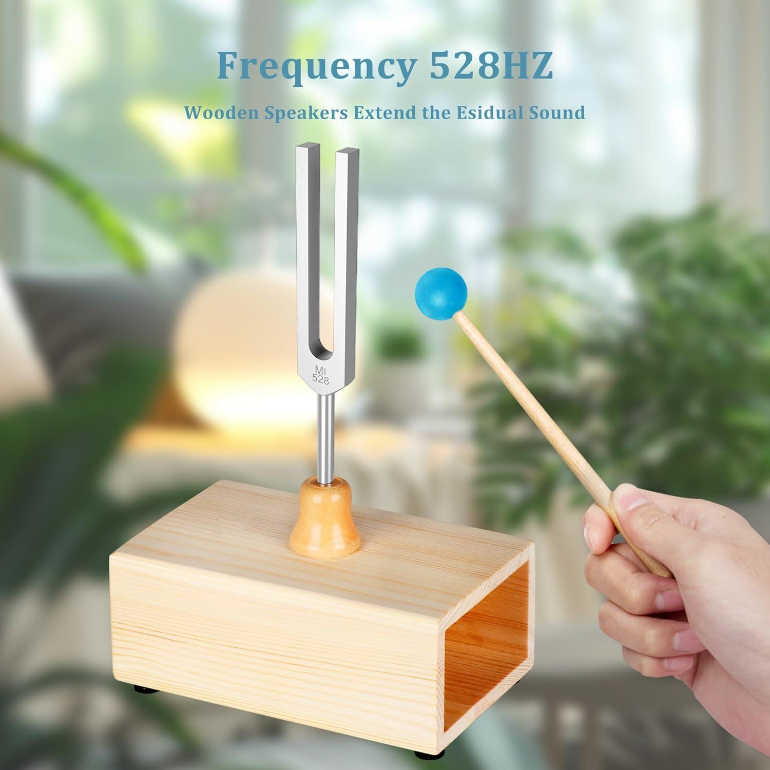 DiDiBirDi 528HZ Tuning Fork Equipped with Silicone Hammer and
