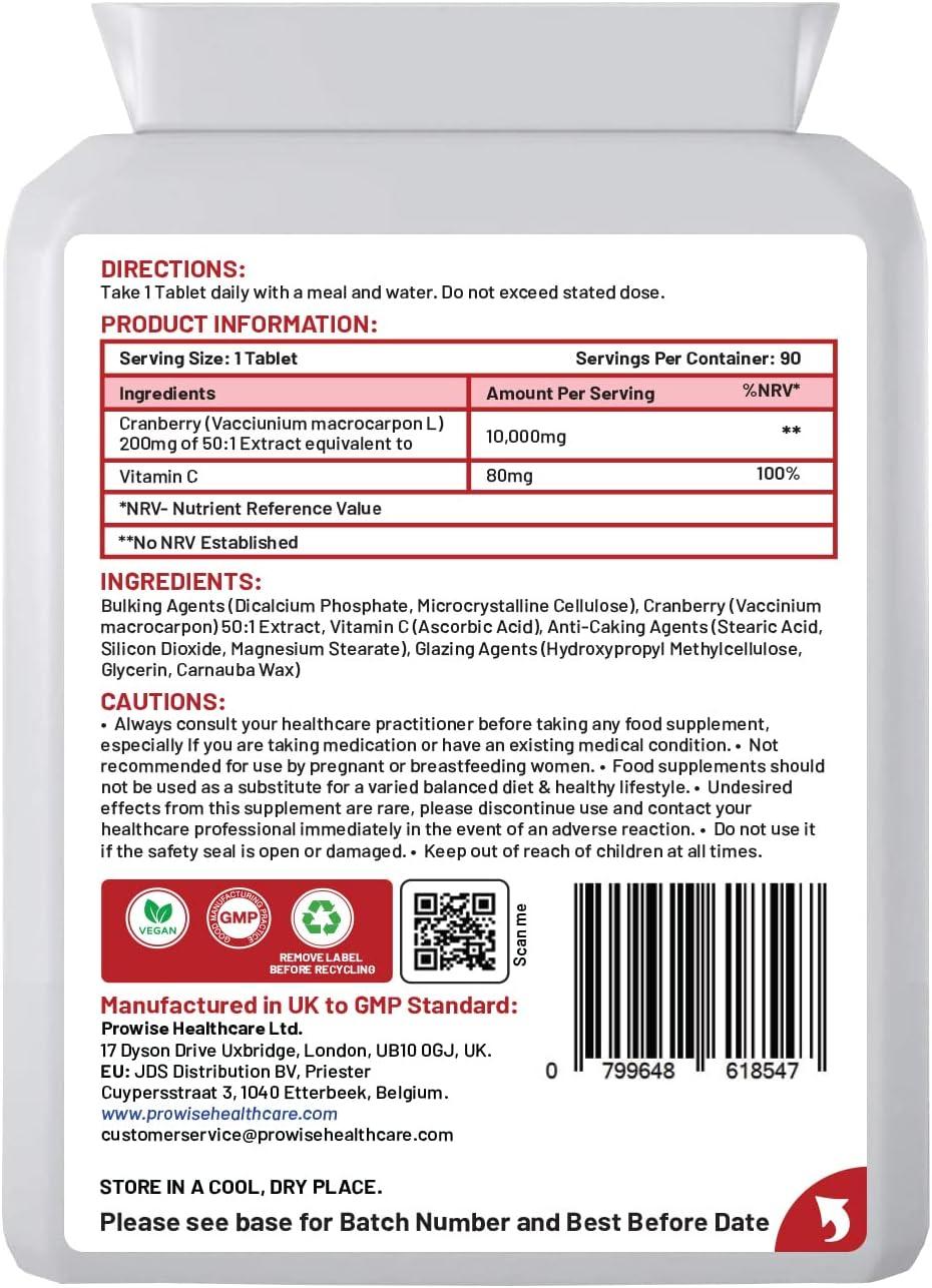 Prowise Ultra Triple Strength Cranberry 30,000mg With Vitamin C - 180 Tablets