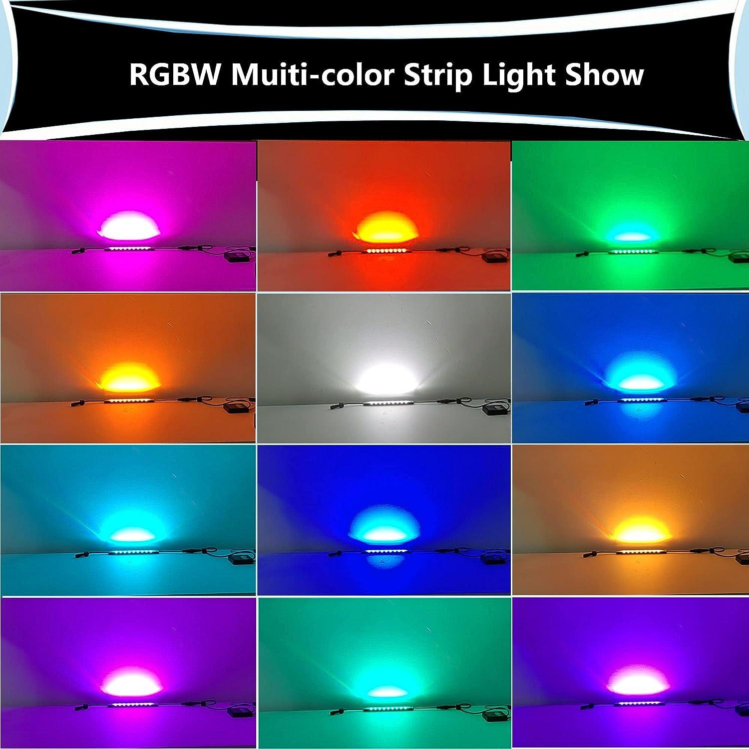 NBWDY 8 Pcs RGBW Marine Boat LED Lights APP RF Remote Control