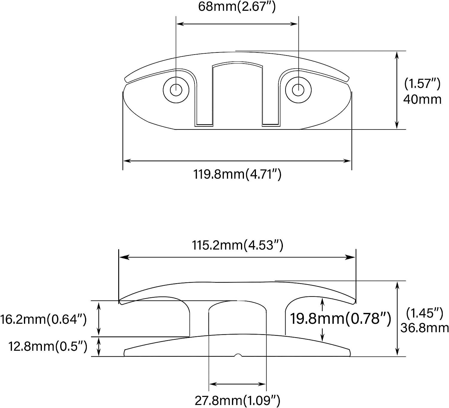 YUSOVE 41/2 Flipup Dock Cleat Marine Grade 316 Stainless Steel