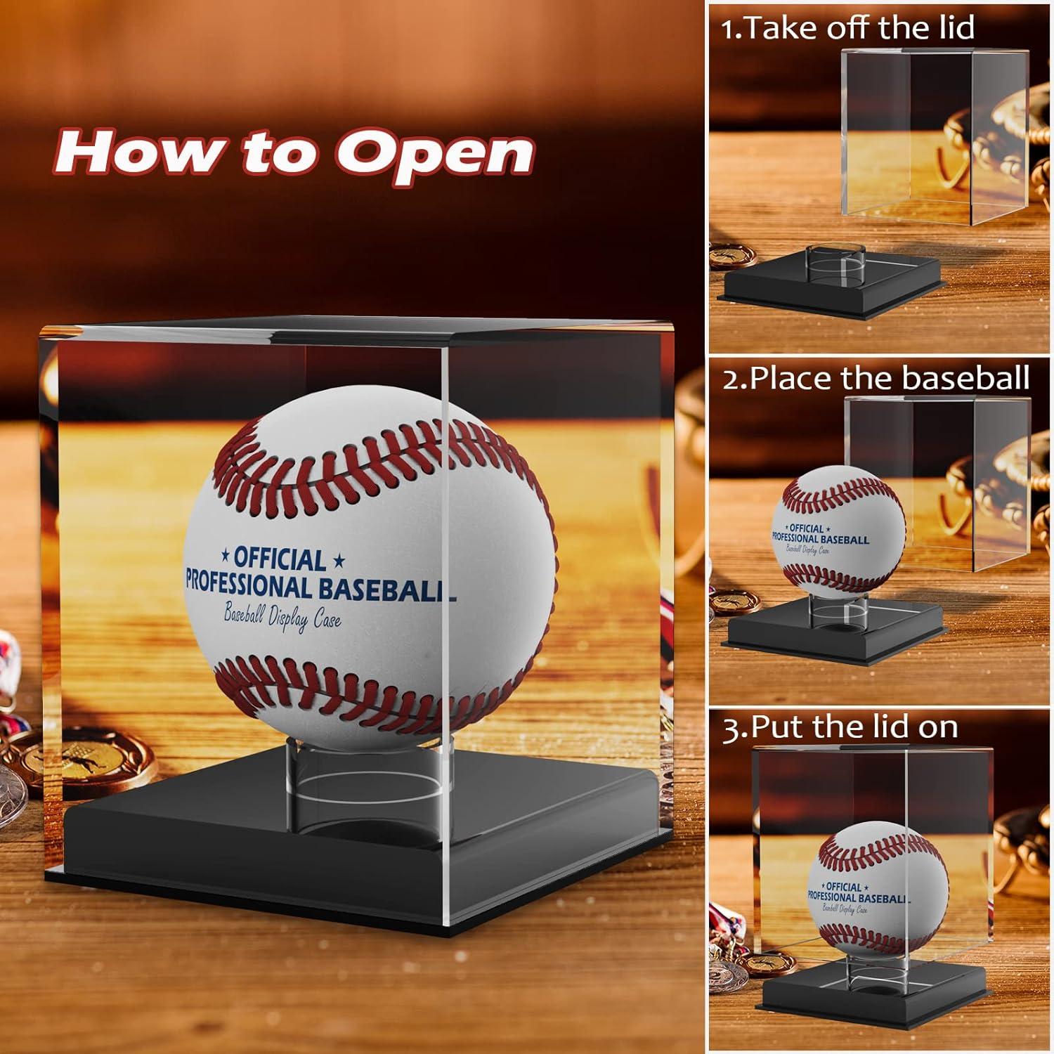 Laypia 1PC Baseball Display Case Acrylic UV Protected Baseball Case Autographed Baseball