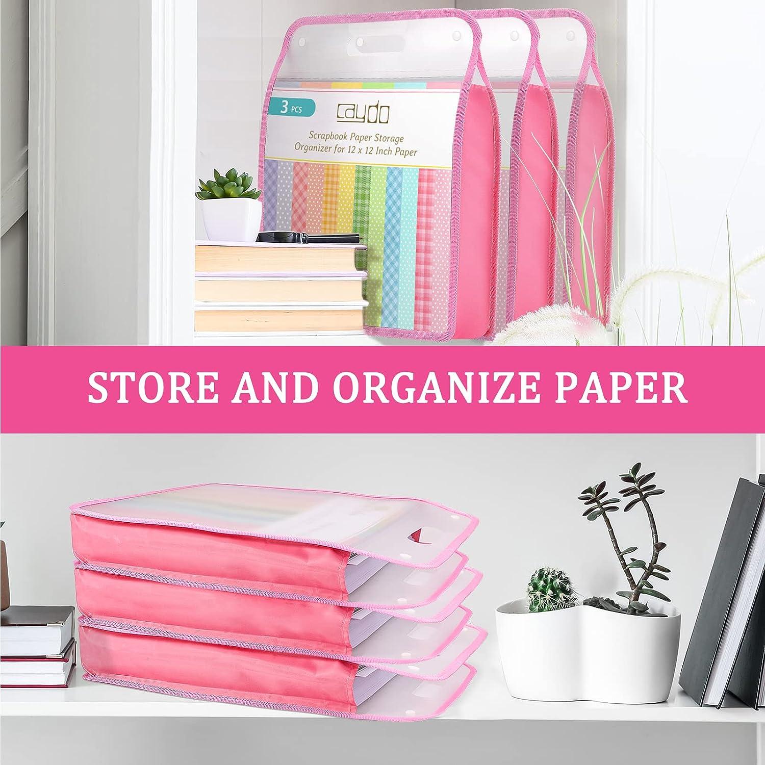 12X12 Scrapbook Paper Storage Organizer -Set of 3 Expanding Paper Folio  with Transparent Handle, perfect for - AliExpress