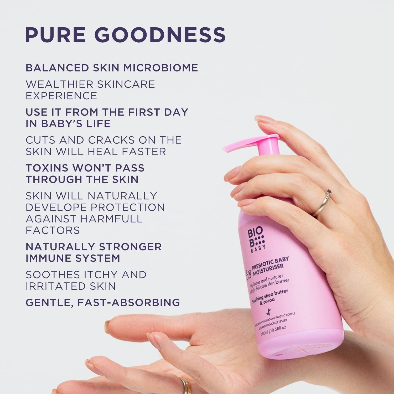 BioB Organic Baby Lotion for Sensitive Skin 10oz Prebiotic Formula