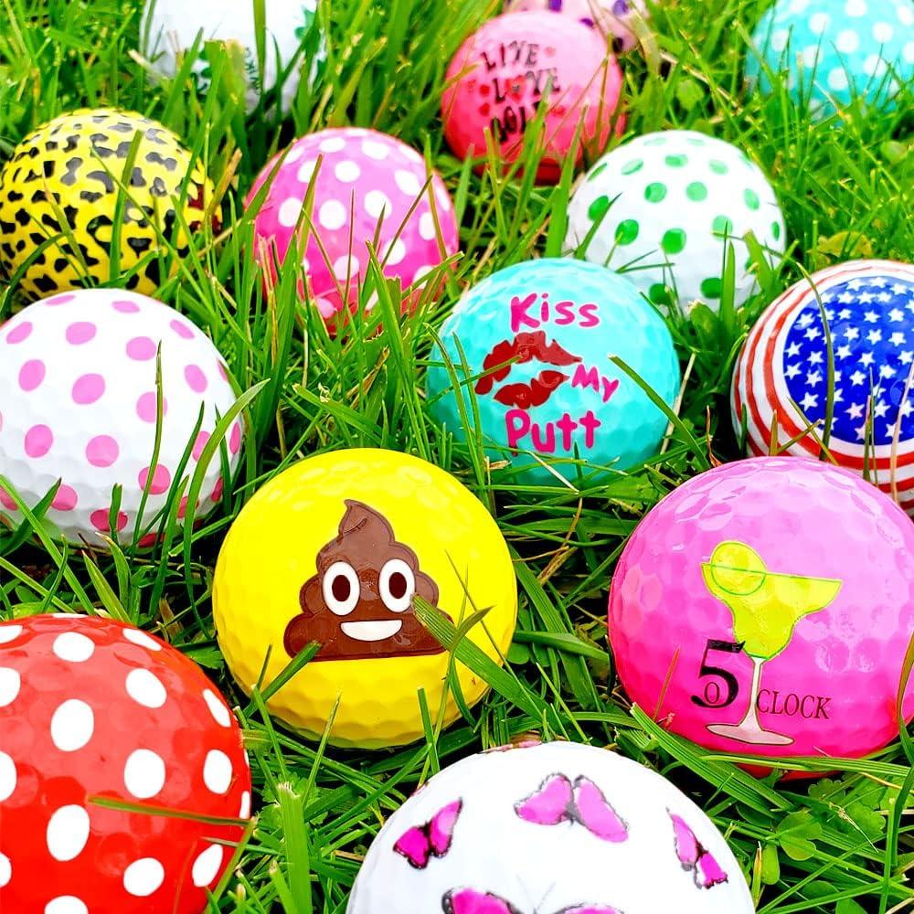 Navika Golf Balls Poop Emoji Imprint on Bright Yellow High Visibility