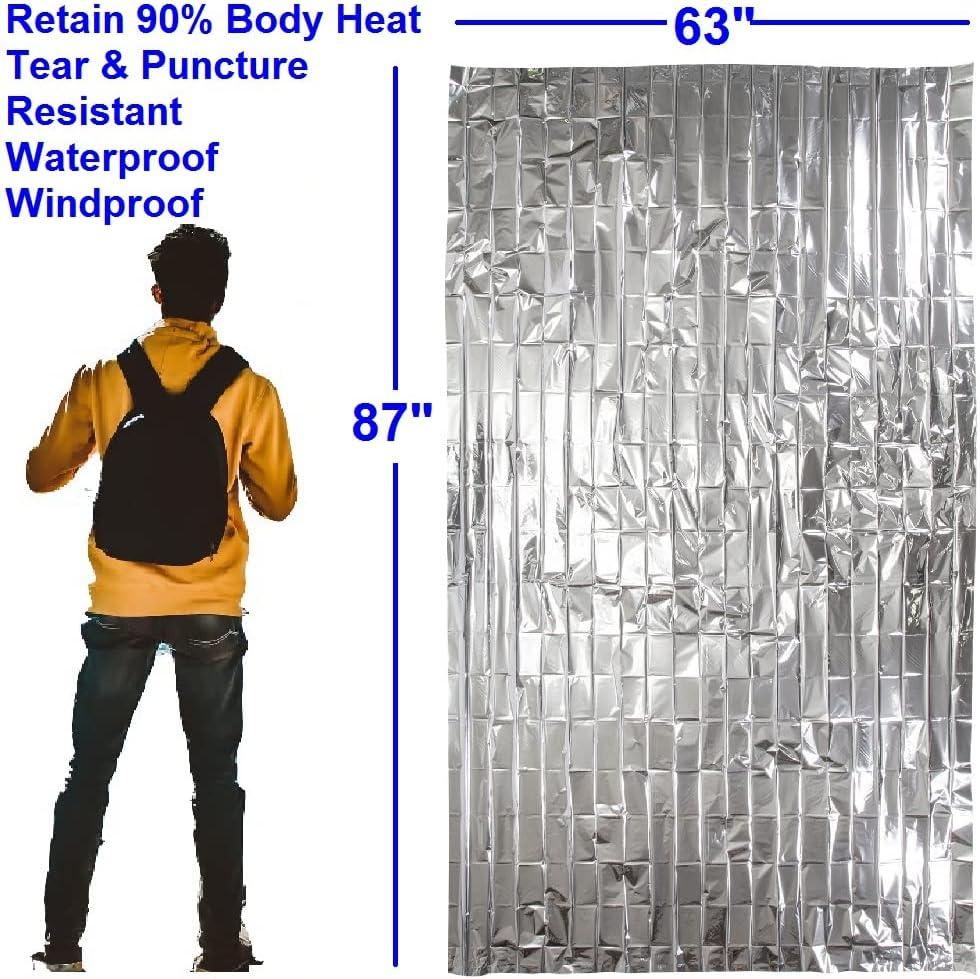 5/pc Body Wrap Thermal Foil Mylar Blanket (63 x 82)
