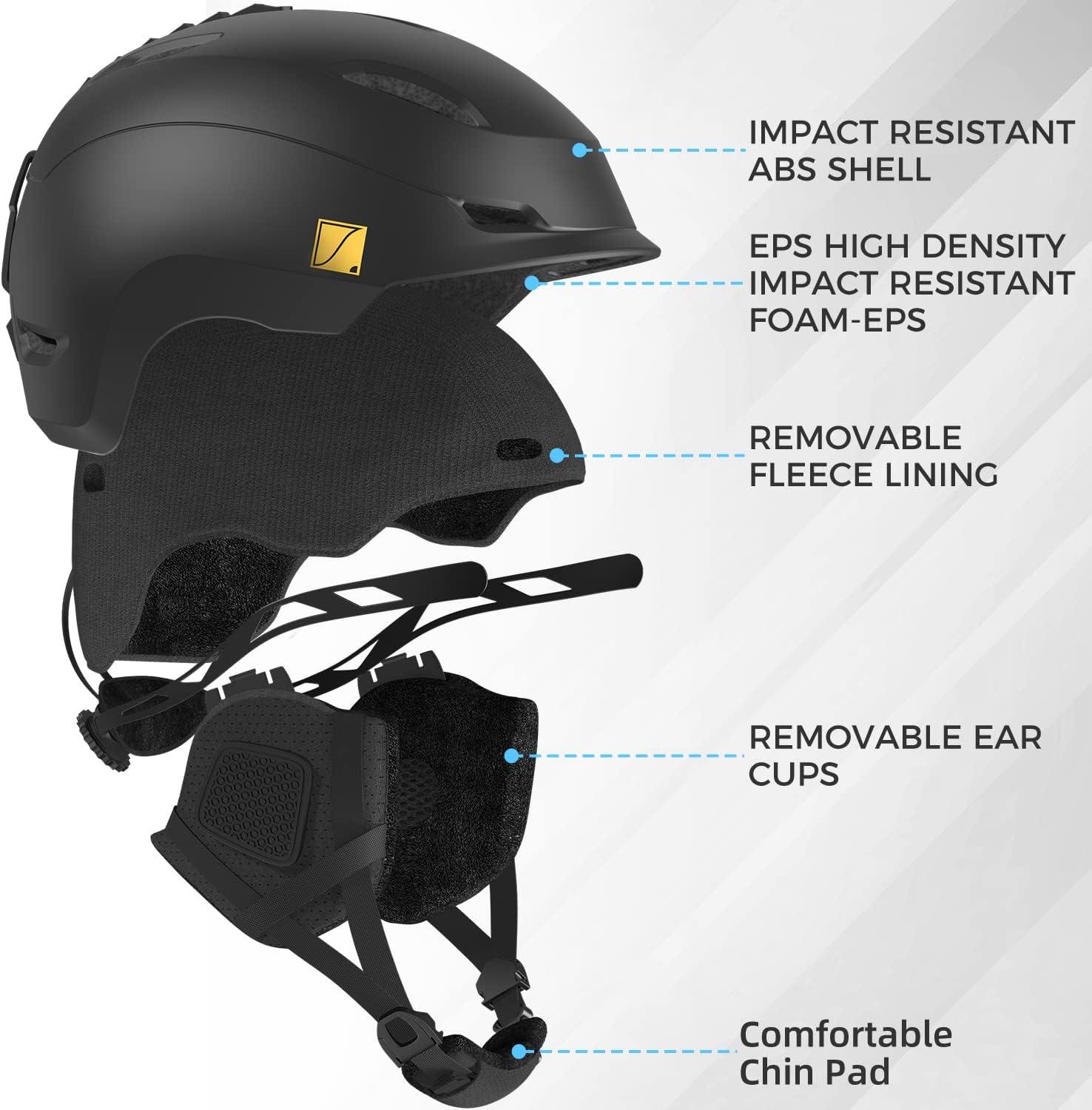 DBIO Snowboard Helmet, Ski Helmet for Adults-with 9 Adjustable