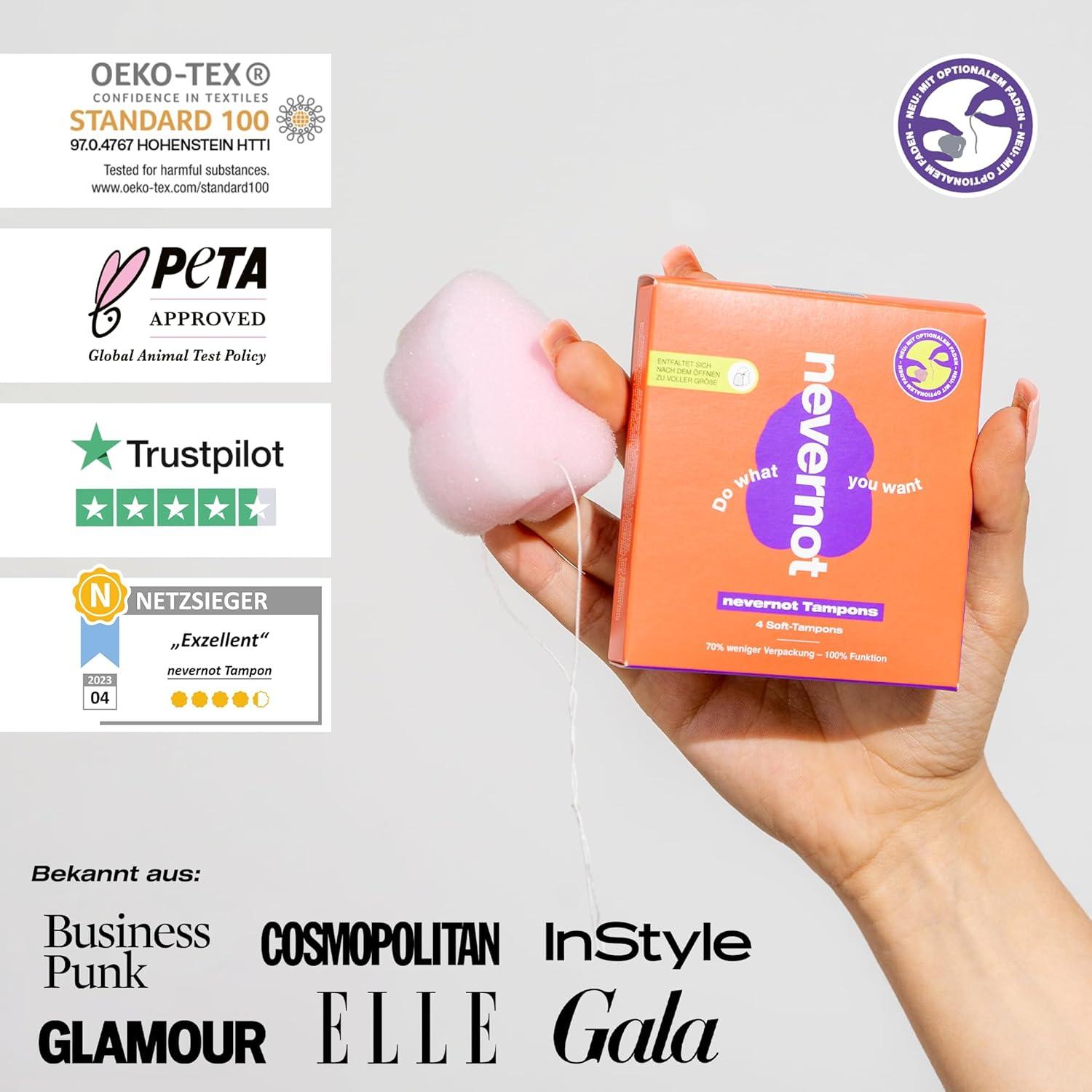 Nevernot Soft Tampons - 48 Pieces | 100% Pollutant-Free Menstrual Sponge - Super Soft & Easy to Remove | Buy Now with Express International Delivery | GoSupps.com Nevernot Soft Tampons - 48 Pieces | 100% Pollutant-Free Menstrual Sponge - Super Soft & Easy to Remove | Buy Now with Express International Delivery | GoSupps.com