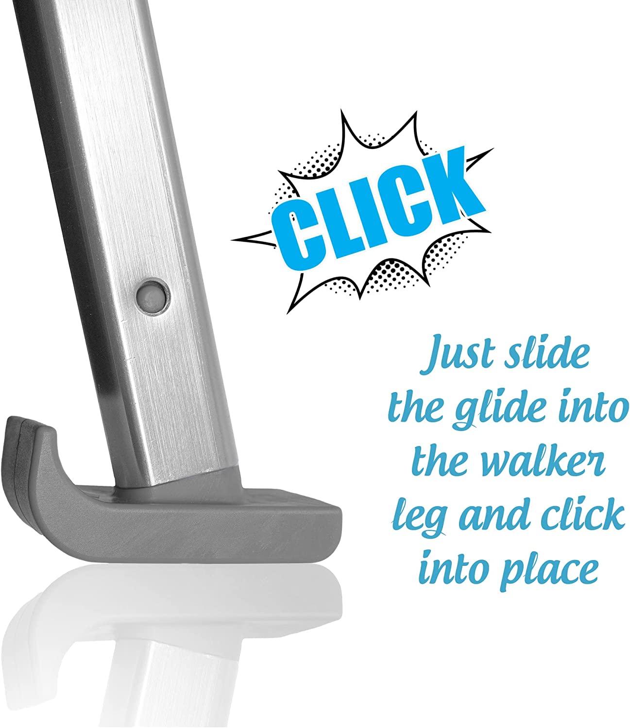 Top Glides Click Go Ski Glides for Stander EZ FoldNGo Travel Walker