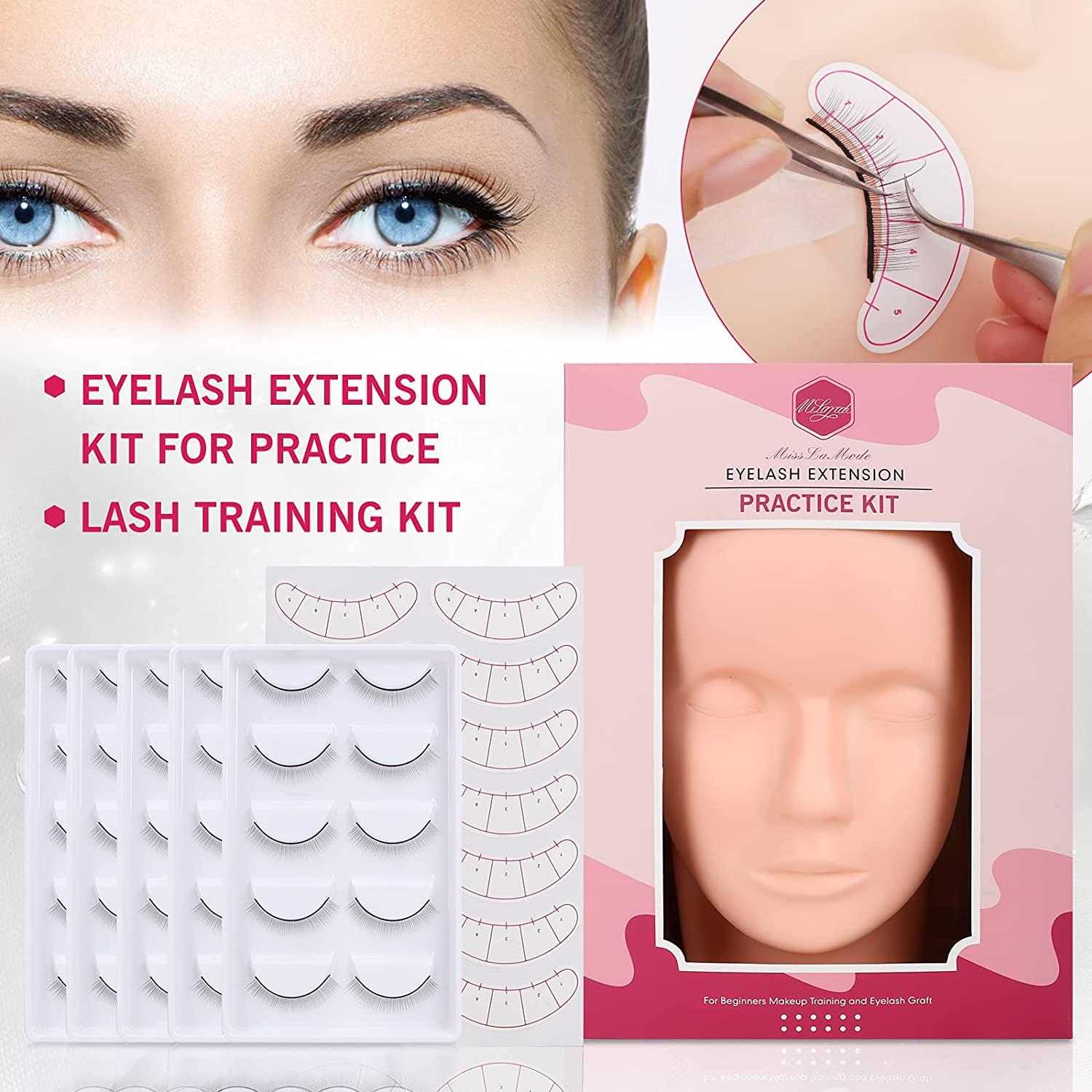 MIILAMOD Professional Lash Extension Kit with Mannequin Head and 25