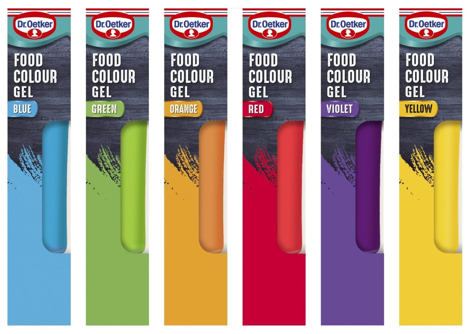 Oetker Rainbow Food Colouring Set Concentrated Gel Colors
