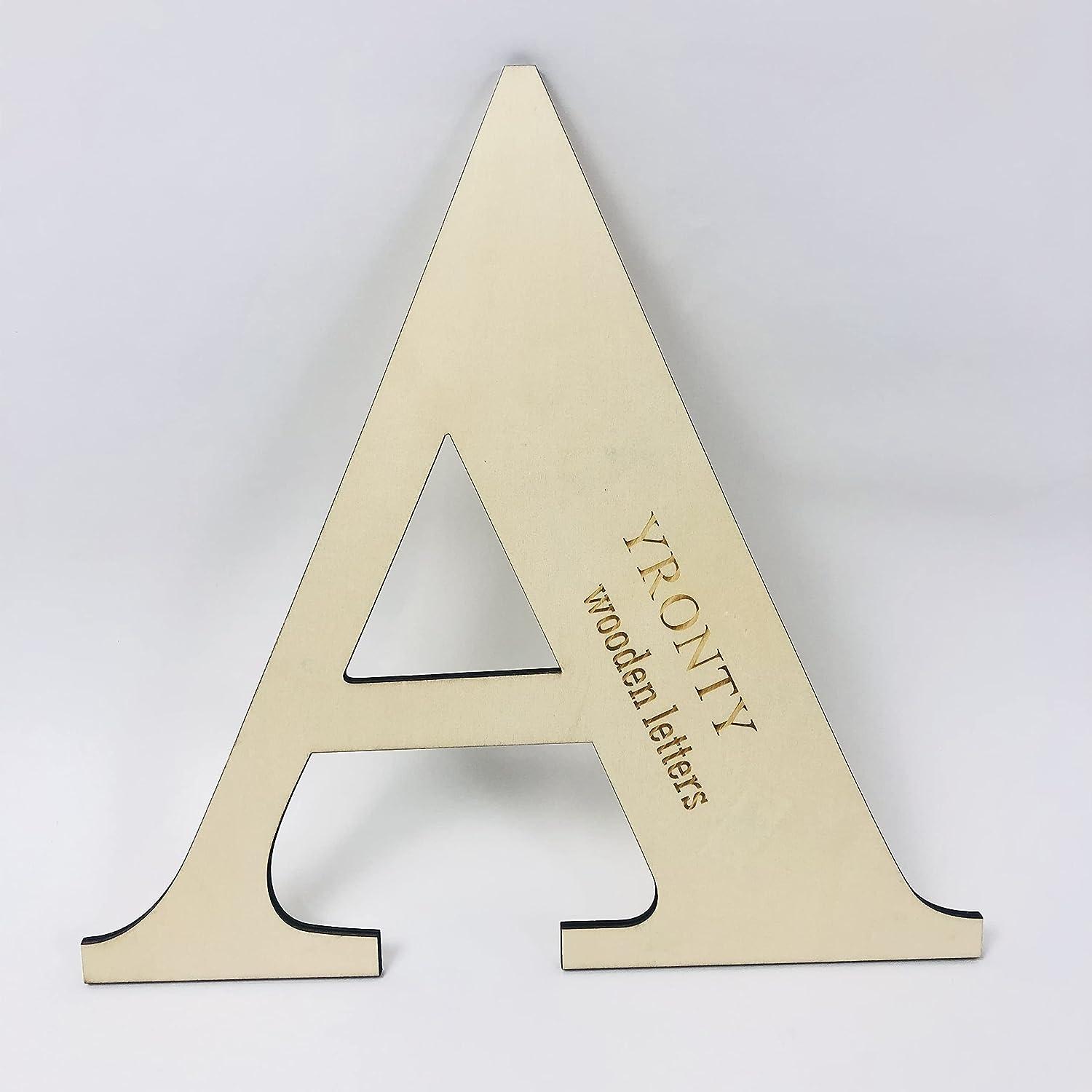 YRONTY 12Inch Wooden Letters A Blank Unfinished Wood Letter Wooden Sign