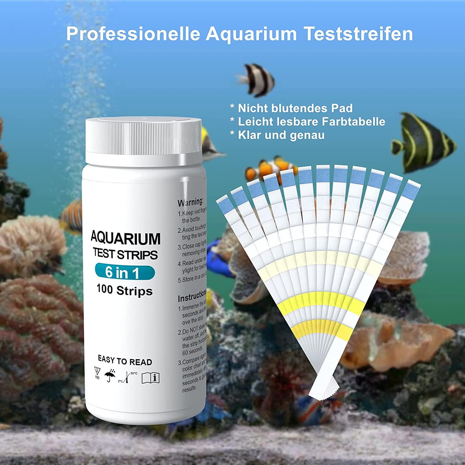 100 Counts Aquarium Test Strips Fish Tank 6 in 1 Test Kit Accurate Result  for NO2 Nitrate KH PH Chlorine GH Easy Reading - AliExpress