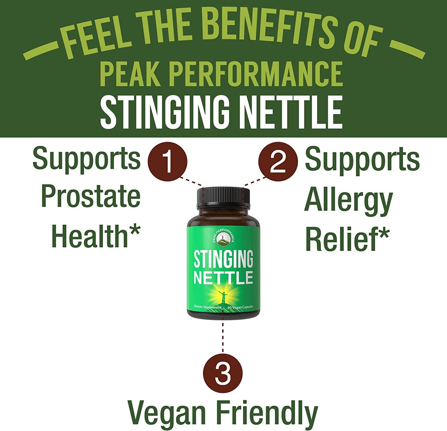Stinging Nettle Leaf Capsules for Prostate, Hair Growth & Allergy