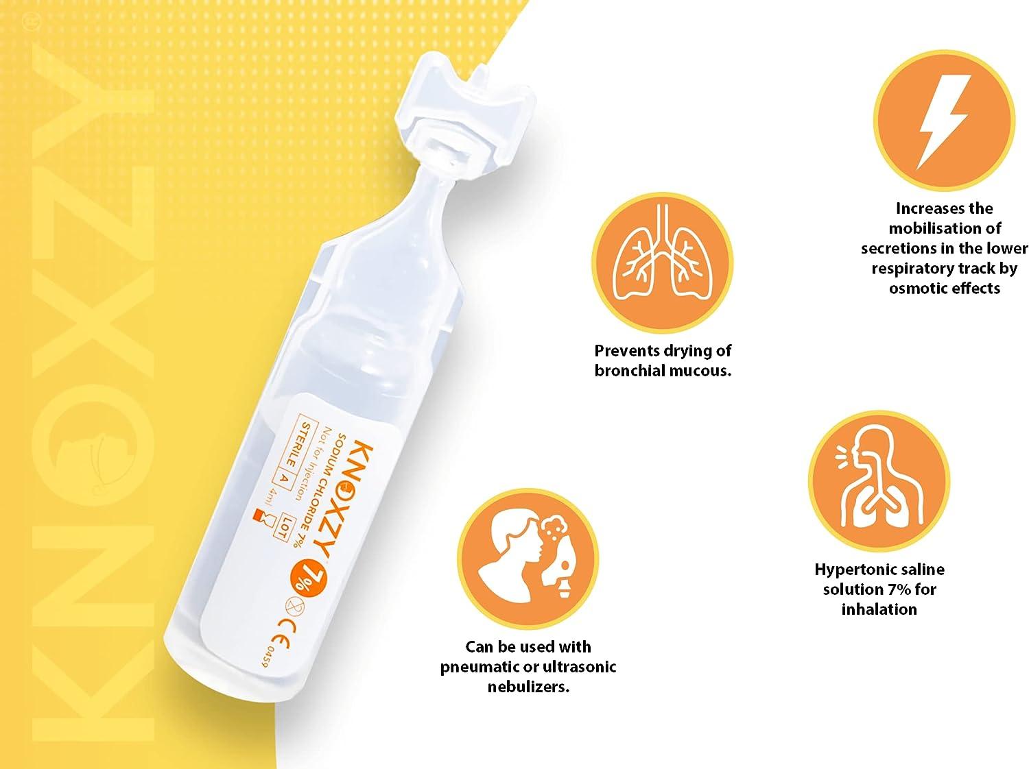 KNOXZY 7 Hypertonic Saline Solution for Nebulizer Machine 48 Vials
