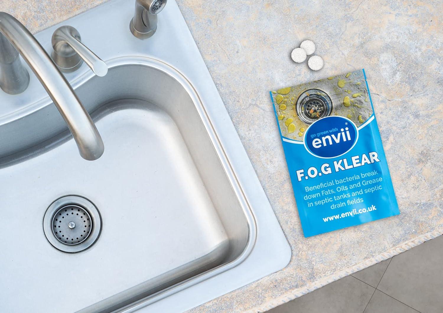 Envii FOG Klear Natural Drain Fat Oil & Grease Unblocker and Remover