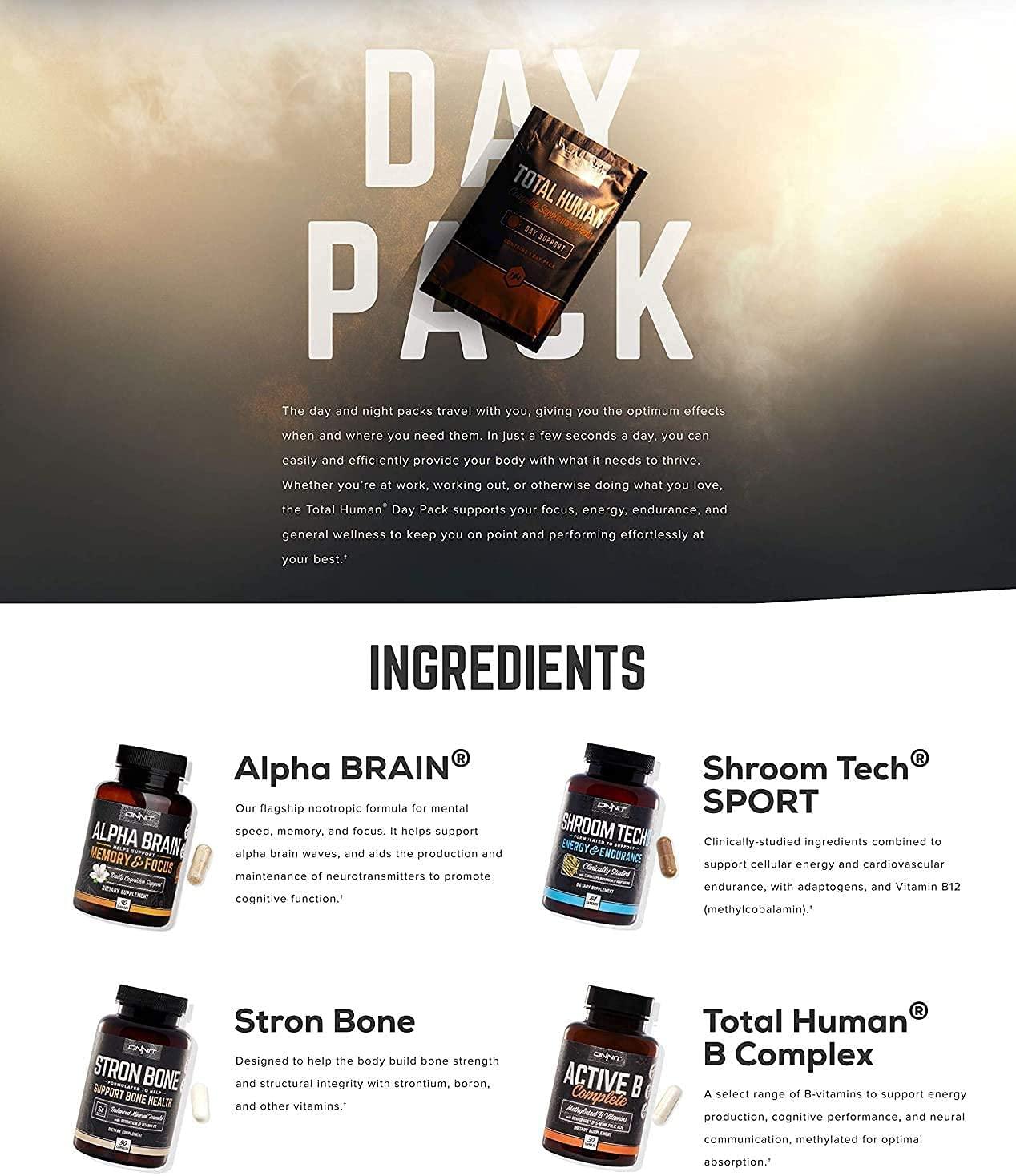 ONNIT Total Human Day & Night Vitamin Packs Adult Multivitamins for