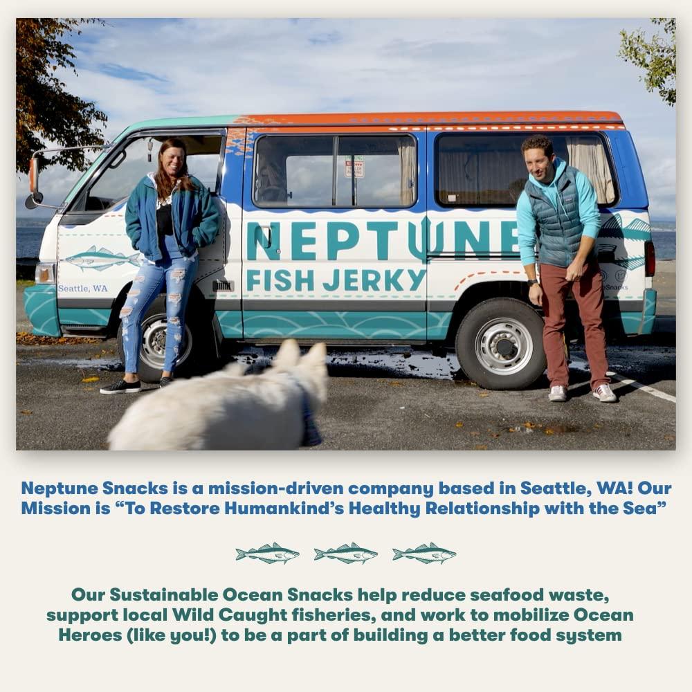 Neptune Wild Alaska Pollock Fish Jerky Cracked Pepper 2.2oz Organic