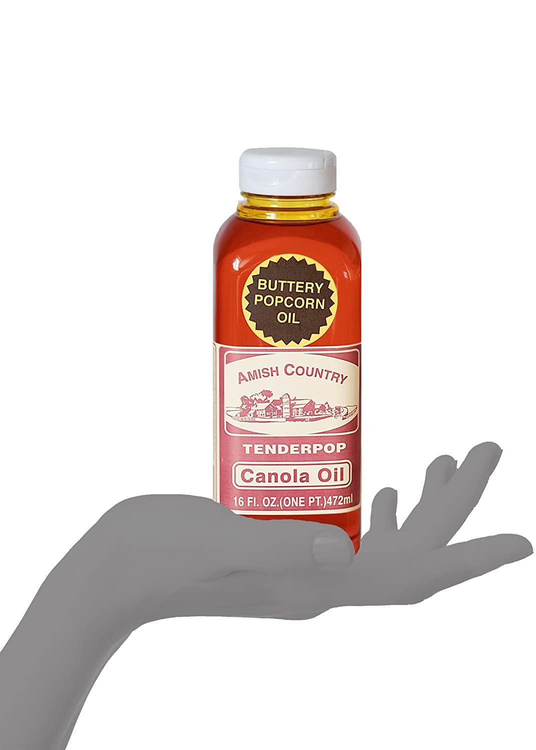 Amish Country Popcorn Butter Flavored Canola Oil 16 oz Jar NonGMO