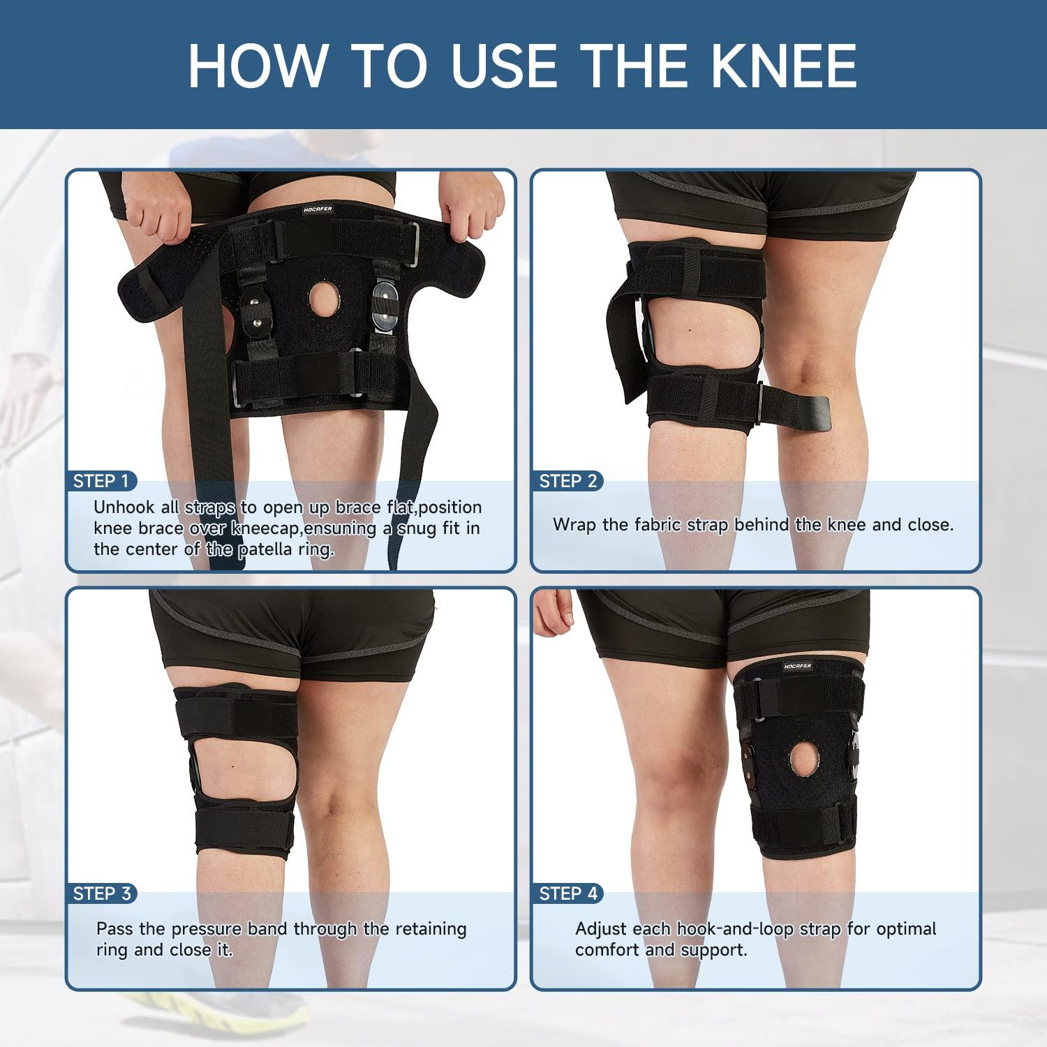 Hocafer Plus Size Knee Brace XL-8XL Stable Support of The Decompression  Knee Effective Relief of ACL Arthritis Meniscus Tear Tendinitis Pain  Adjustable Compression Band Suitable for Men and Women (5XL-6XL)