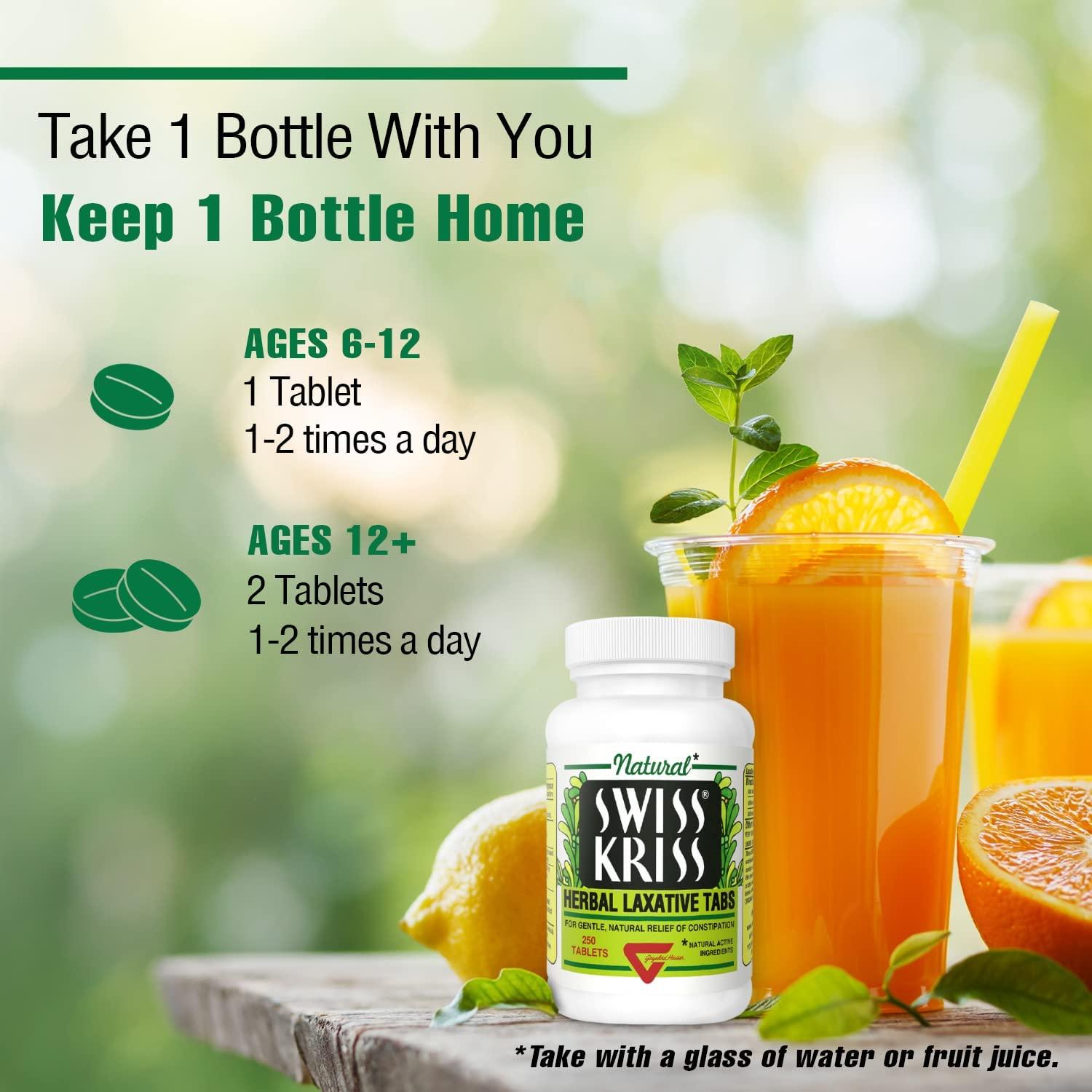 Modern Natural Products Swiss Kriss Herbal Laxative 250 Tablets (2 PACK)