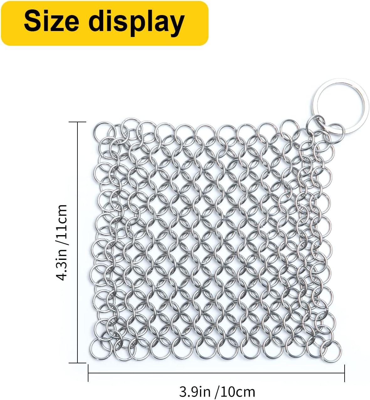 Desorden 4 in. Stainless Steel Chain Mail Scrubber for Cast Iron
