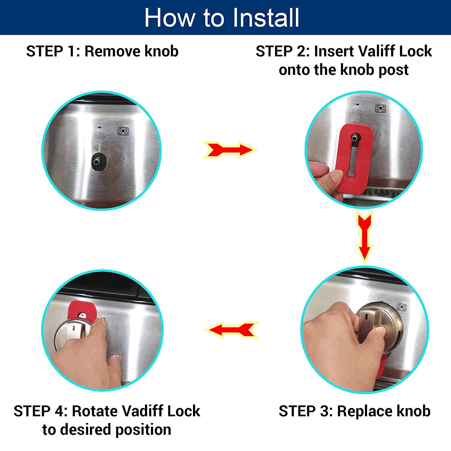 Vadiff Silicone Gas Stove Child Safety Knob Locks Oven Knob Guard (5
