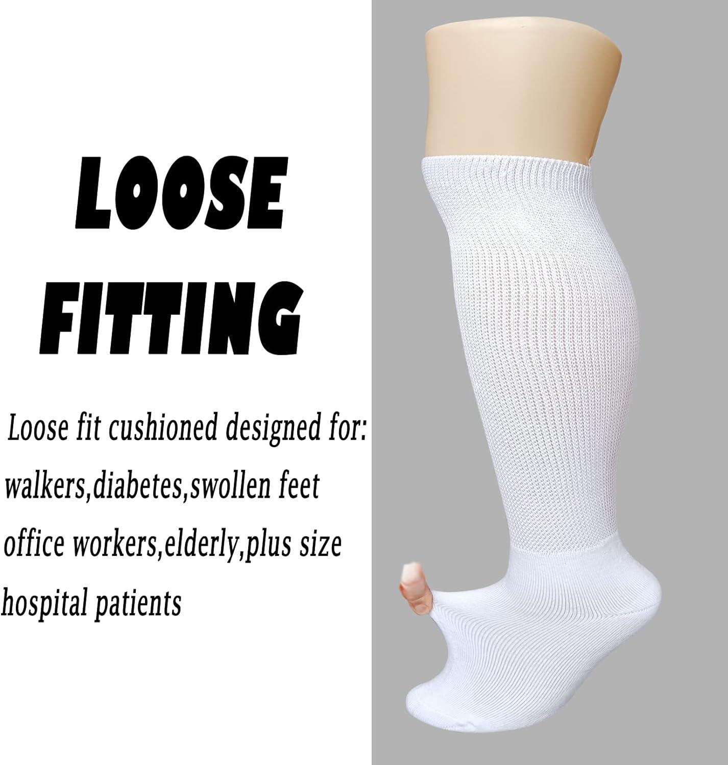 Extra Wide Lymphedema Bariatric Socks Walking boot Sock Liner for Cam  Walkers Brace Orthopedics Boot White