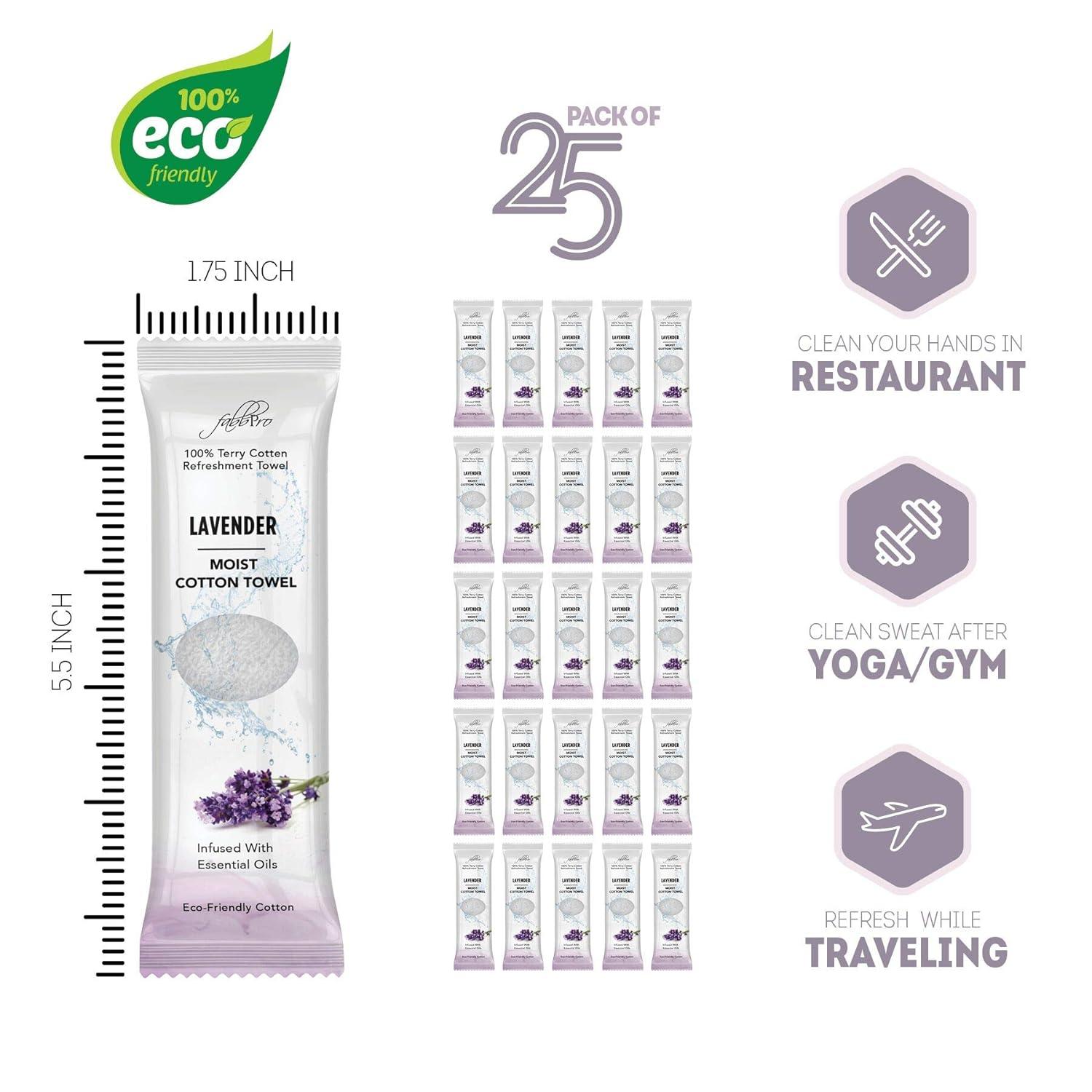 FabbPro Oshibori Moist Terry Cotton Refreshment Towels (50 Pack 8 x 8