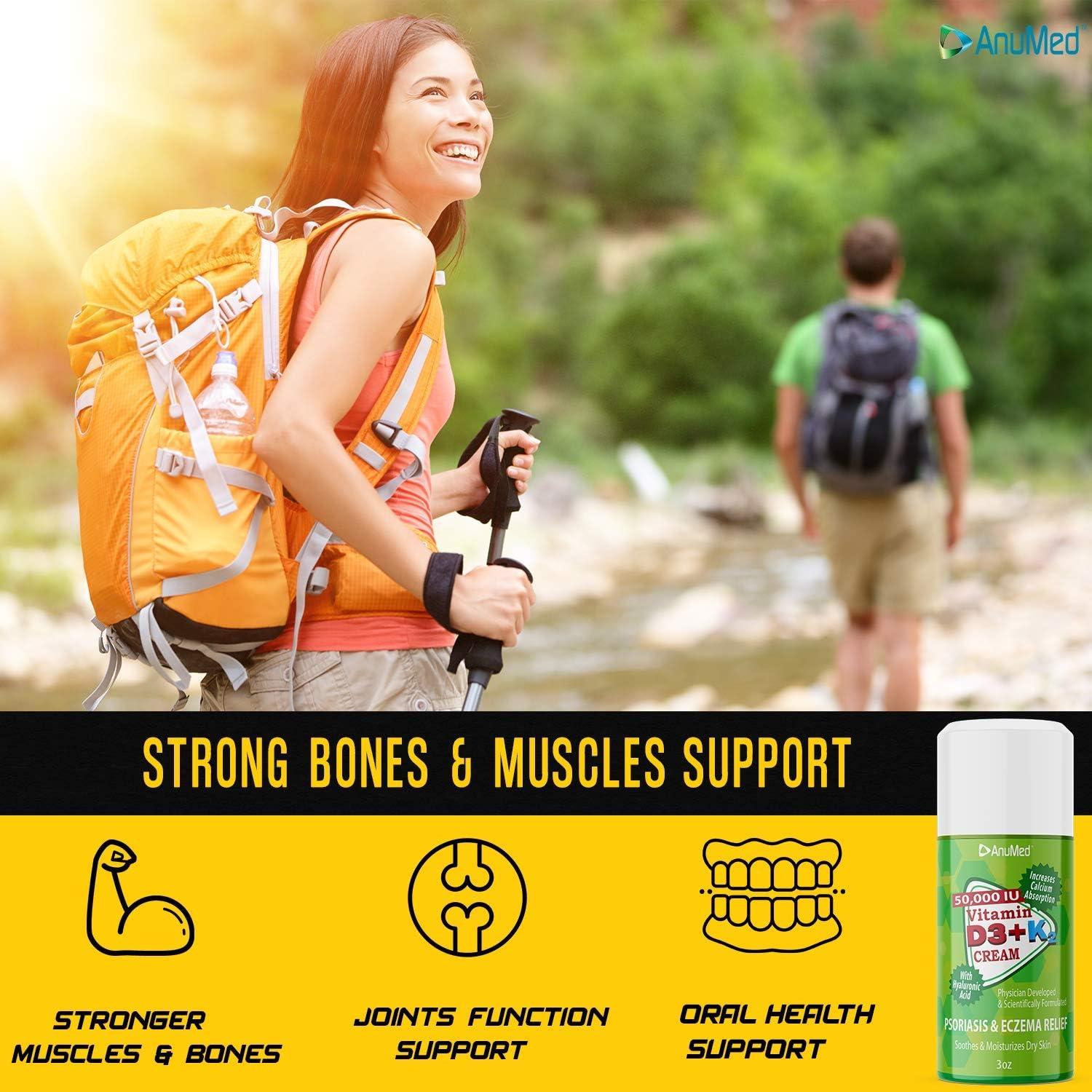 AnuMed Vitamin D3 with K2 50 000 IU Cream Maximum Strength with