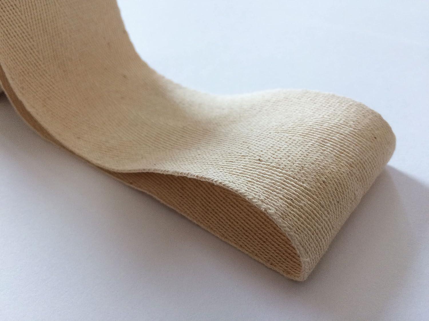 5 Yard Cotton Twill Tape - 2 Inch Wide Herringbone Ribbon For DIY Crafts, Sewing, Aprons