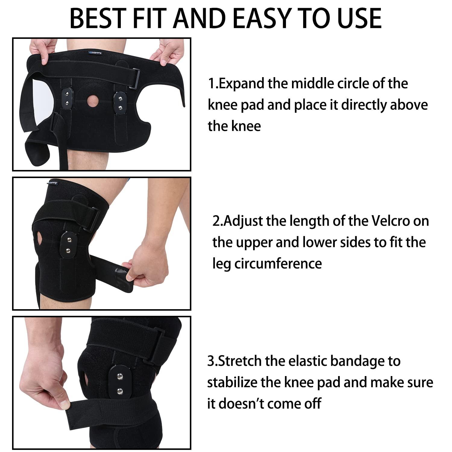 Plus Size Knee Brace for Women Men Hinged Knee Brace with Side