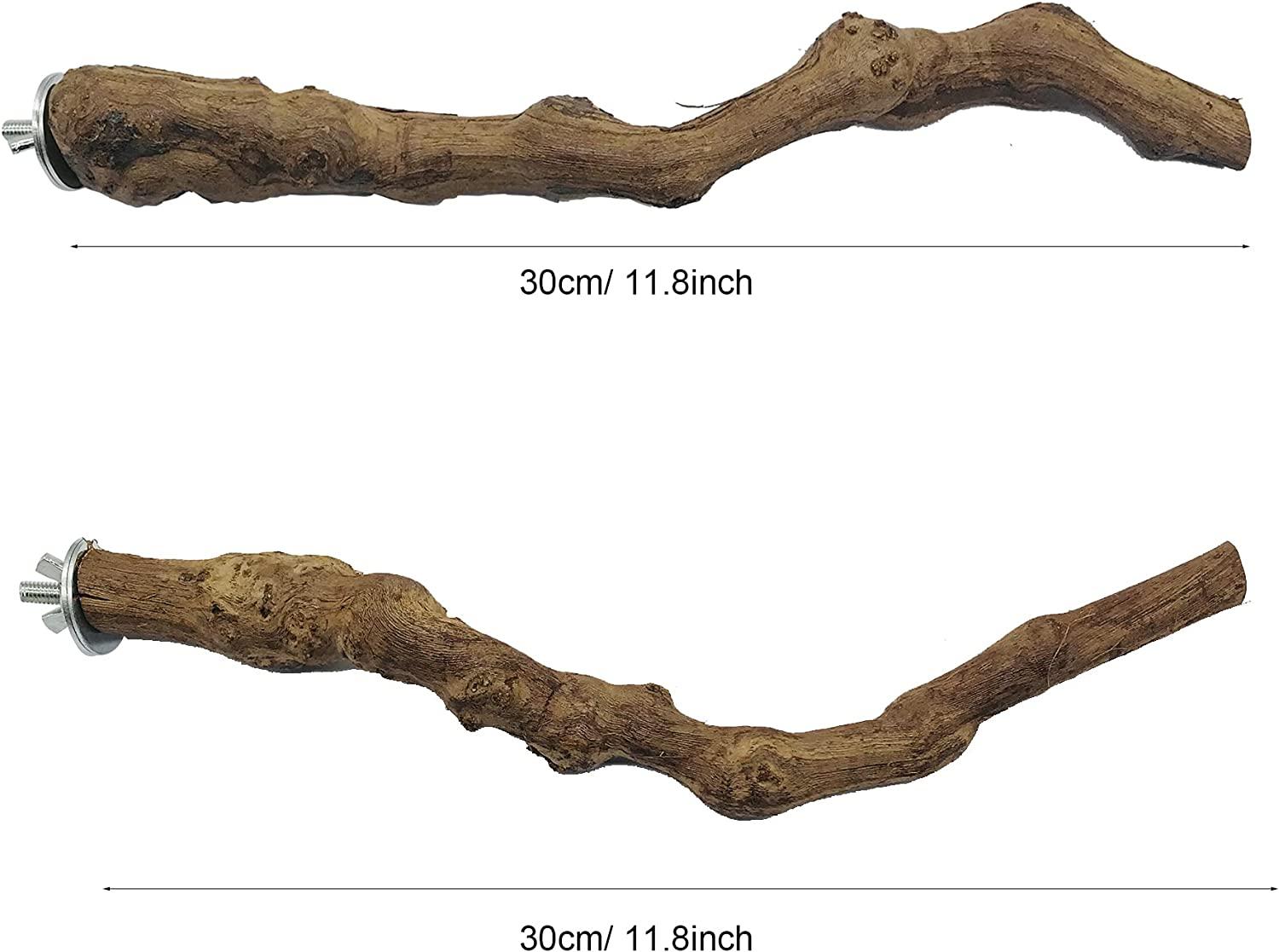 Allazone 4 PCS Natural Grape Stick Fork Bird Perch Bird Standing Stick