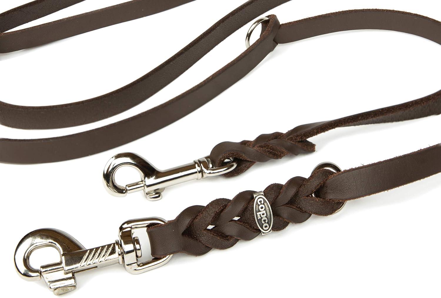 Handgemaakte leren hondenriem verstelbaar - Meola Leather Dogs